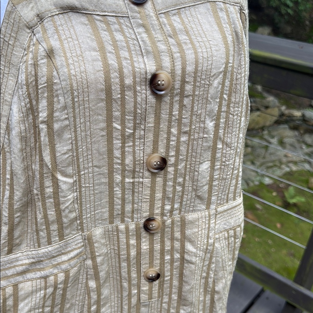 Hem & Thread Tan Striped Jumpsuit - Picture 3 of 8